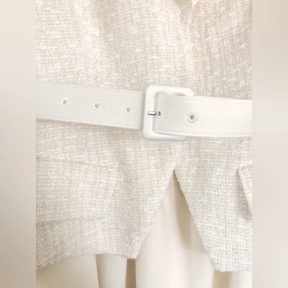 Self - Portrait Tailored Cream Color Boucle Mini Dress - Picture 12 of 16